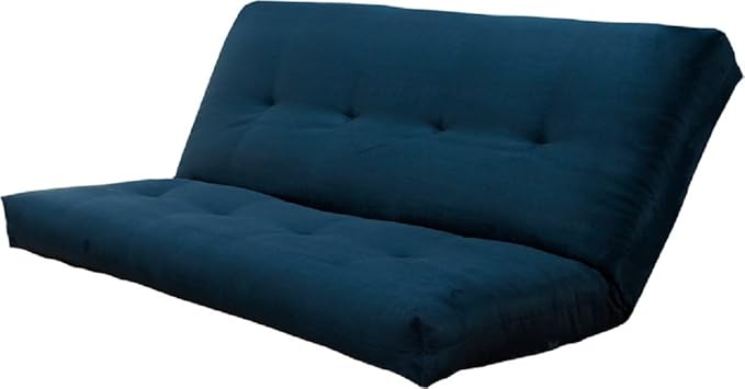 Kodiak Furniture Futon Mattress Only Innerspring Full Size Sleeper Bed Replacement Suede Fabric (Navy)
