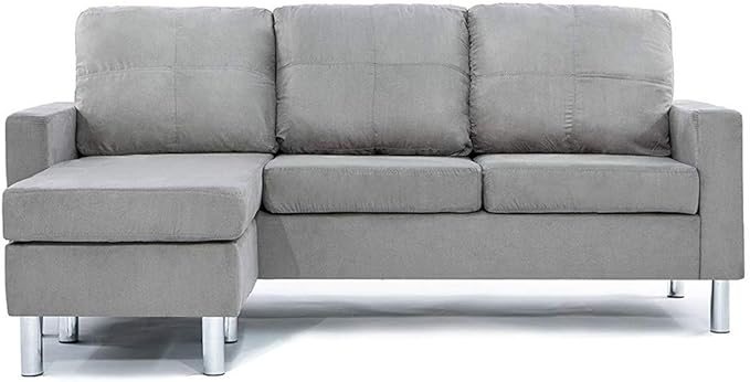 Small Space Modern Sectional Sofa, Gray
